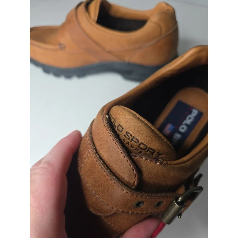 Polo Sport Ralph Lauren Women Leather Oxford Buckle Shoes 90s WB4194 Size 8.5B